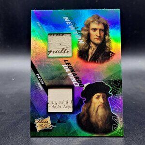 2021 Pieces of the Past Dual Handwritten Sir Isaac Newton & Leonardo Da Vinci